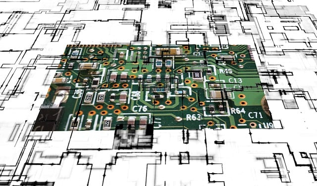 a circuit board, representing very small applications of technology